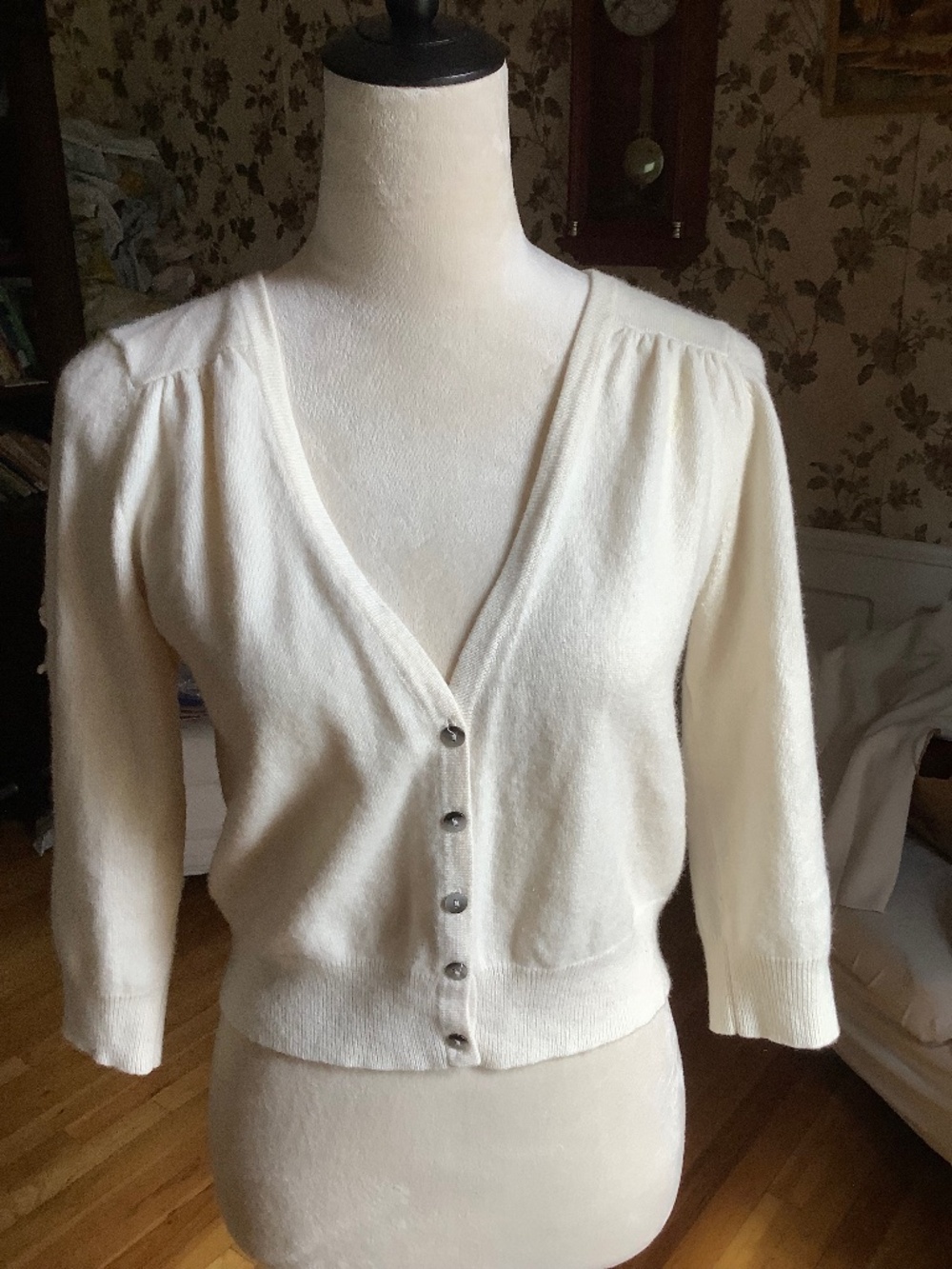 Boden Cashmere 3/4 Sleeve V-neck Cardigan US Size 8, UK 12